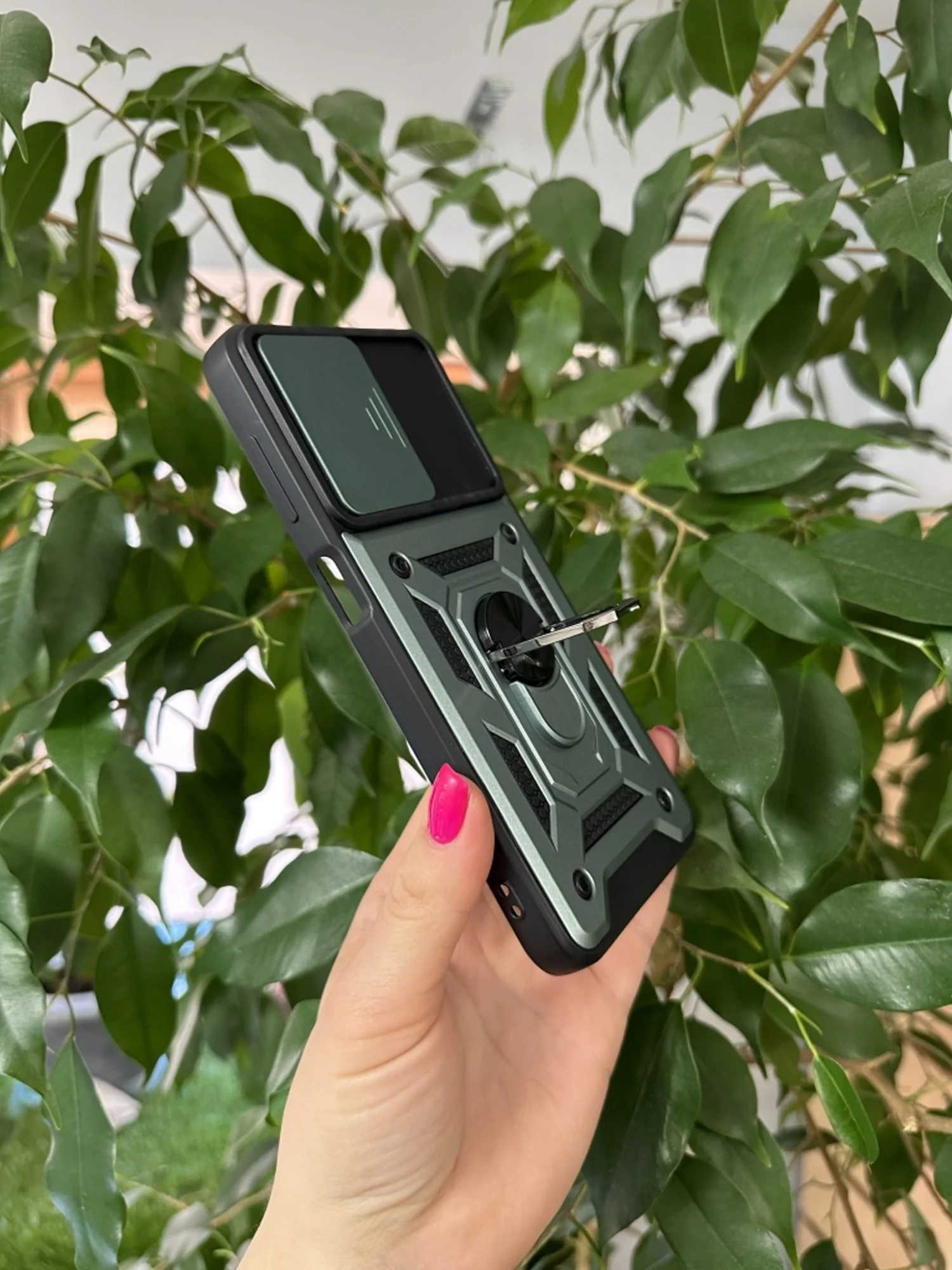 Зеленый чехол противоударный armors для Samsung A04S / Самсунг А04S с защитой камеры