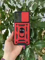 Красный чехол противоударный armors для Samsung A04S / Самсунг А04S с защитой камеры