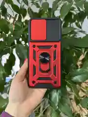 Красный чехол противоударный armors для Samsung A04S / Самсунг А04S с защитой камеры