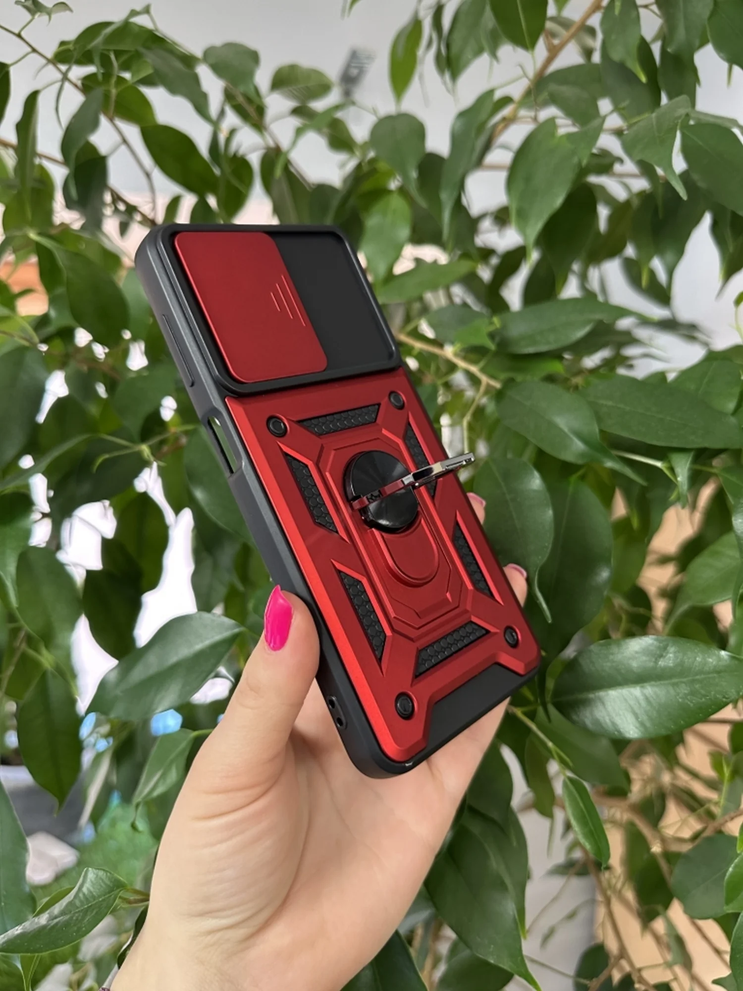 Красный чехол противоударный armors для Samsung A04S / Самсунг А04S с защитой камеры