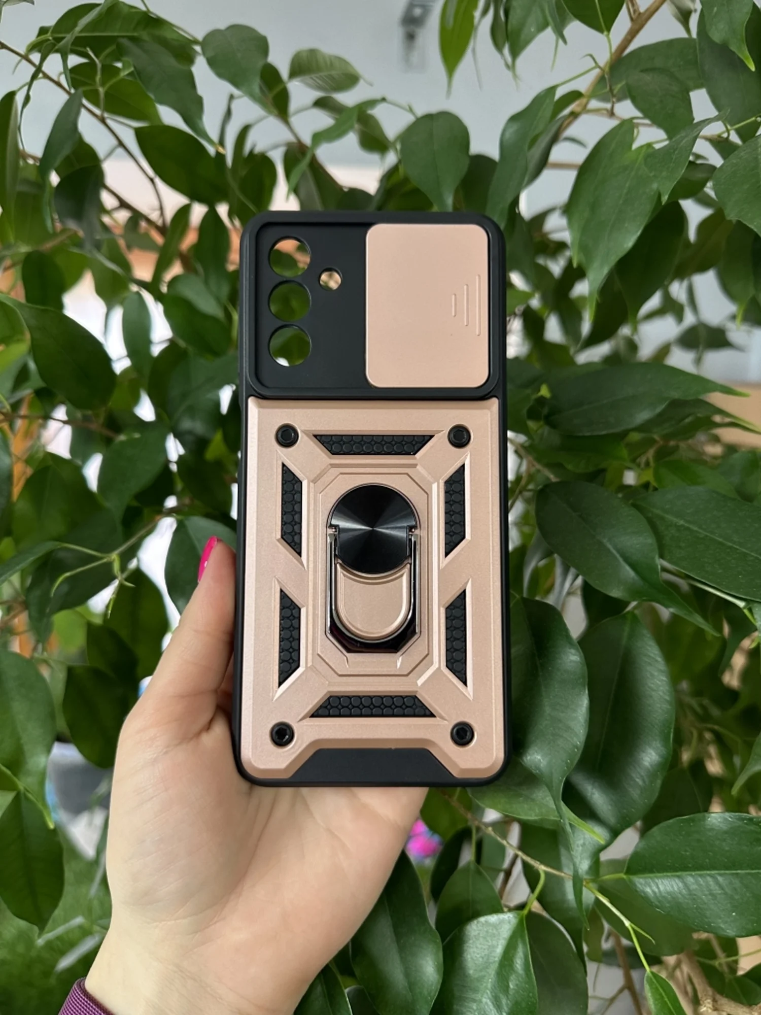 Розовый чехол противоударный armors для Samsung A04S / Самсунг А04S с защитой камеры
