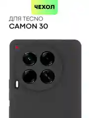 Чехол для Tecno Camon 30, 30 5G силиконовый BROSCORP матовый/ прозрачный с защитой камер