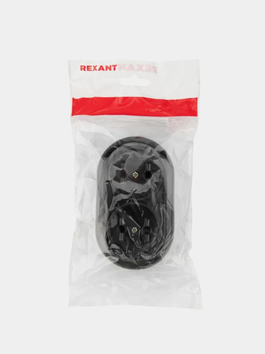 Колодка Rexant, 2 гнезда, карболитовая, б/з, 16 А, черная