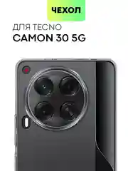Чехол для Tecno Camon 30, 30 5G силиконовый BROSCORP матовый/ прозрачный с защитой камер
