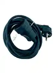 Черный удлинитель силовой шнур  штепс. гнездо ПВС 2*0,75 3м ES-03-001-black