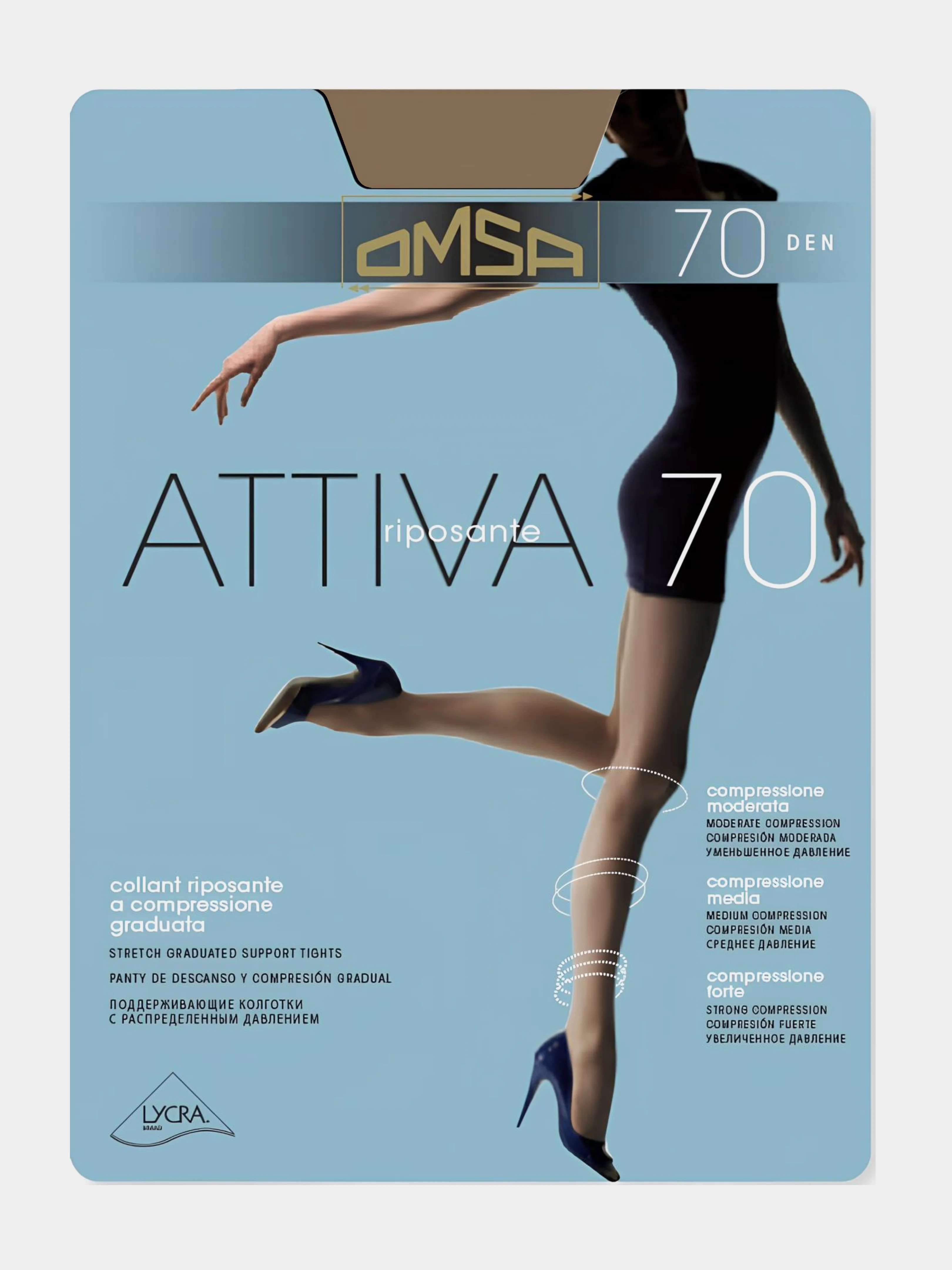 Черный капроновые колготки Omsa Attiva