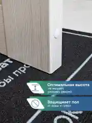 Черный коврик придверный в прихожую "Флорт Принт" 40х60 см, ВИЛИНА