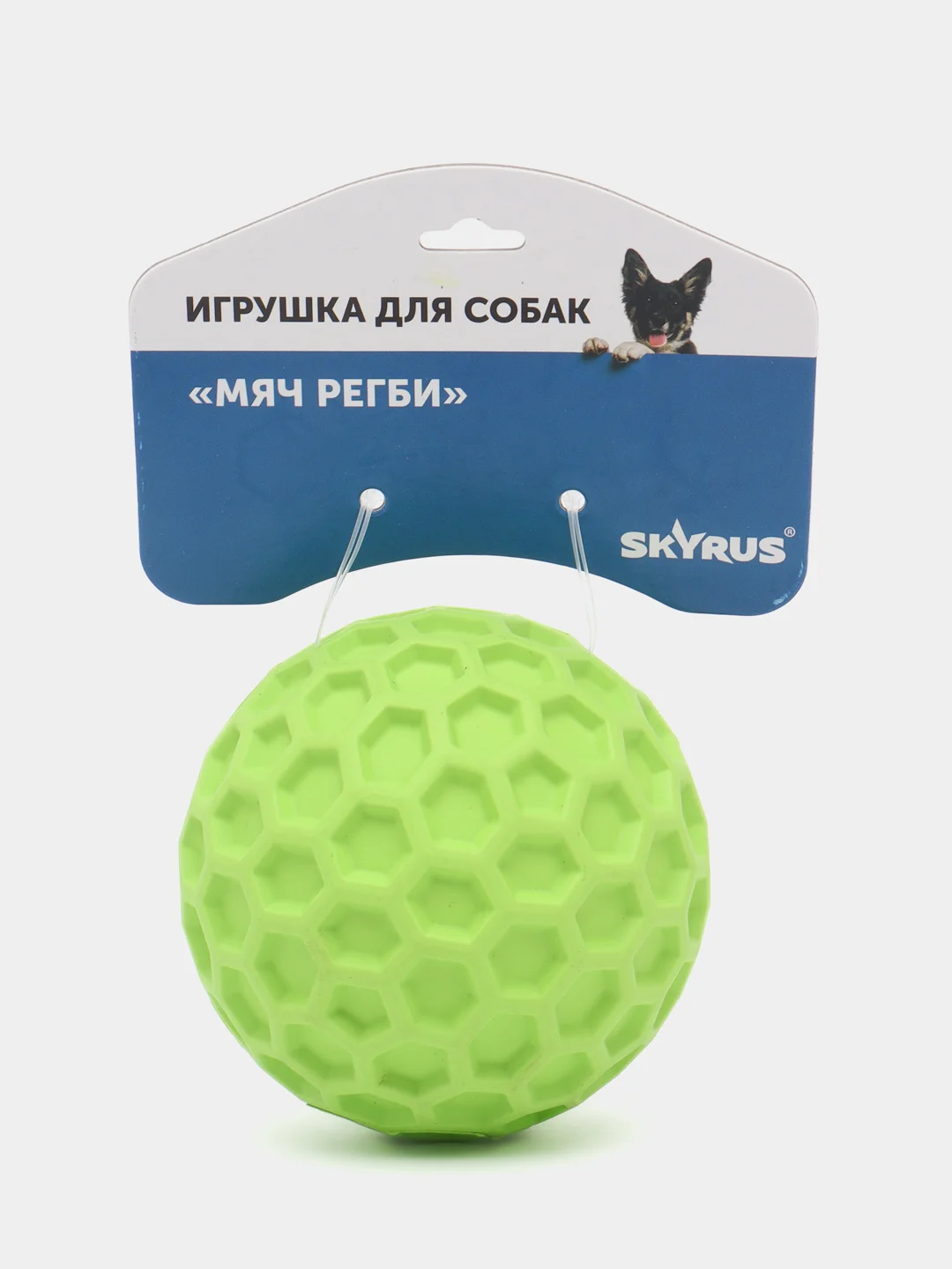 Игрушка для собак резиновая SkyRus "Шестигранный мячик", салатовая