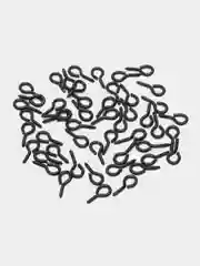 Тёмно-серый штифты для бижутерии винтовые 8х4 мм, с петлей и резьбой, 10/50 шт