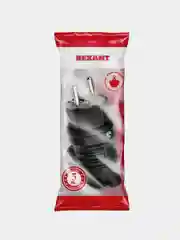 Вилка угловая REXANT, влагозащищенная, с кольцом, с/з, 16 А, IP44, каучук