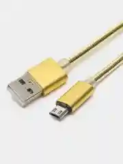 Золотой зарядный USB кабель, 1 м, в металлической оплётке, iPhone Lightning Android Type-C Micro
