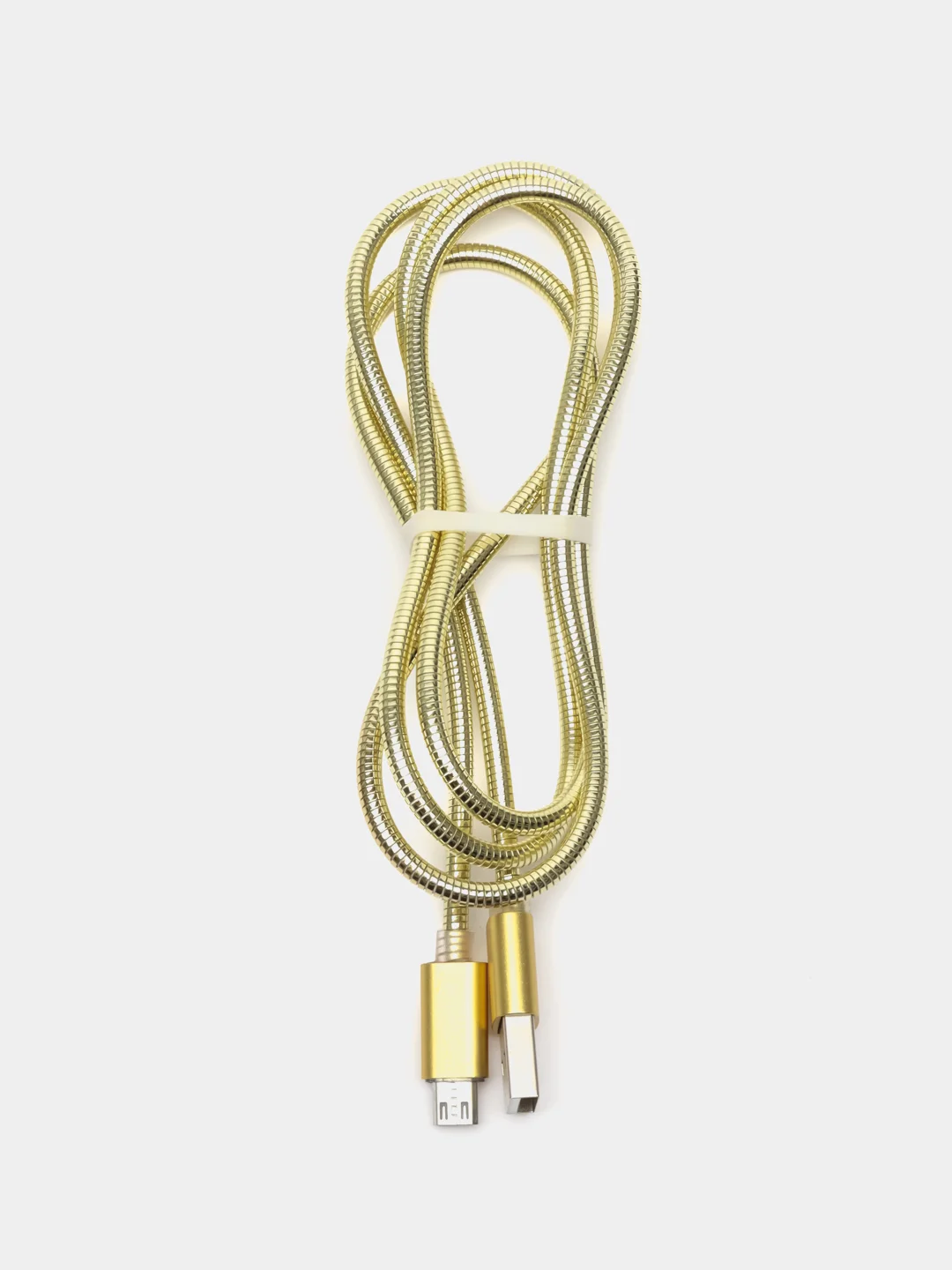 Золотой зарядный USB кабель, 1 м, в металлической оплётке, iPhone Lightning Android Type-C Micro