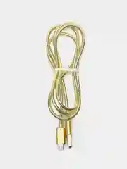 Золотой зарядный USB кабель, 1 м, в металлической оплётке, iPhone Lightning Android Type-C Micro