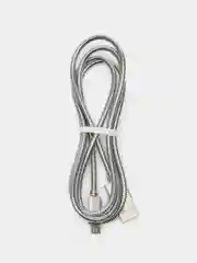 Серебряный зарядный USB кабель, 1 м, в металлической оплётке, iPhone Lightning Android Type-C Micro