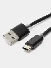 Черный зарядный USB кабель, 1 м, в металлической оплётке, iPhone Lightning Android Type-C Micro