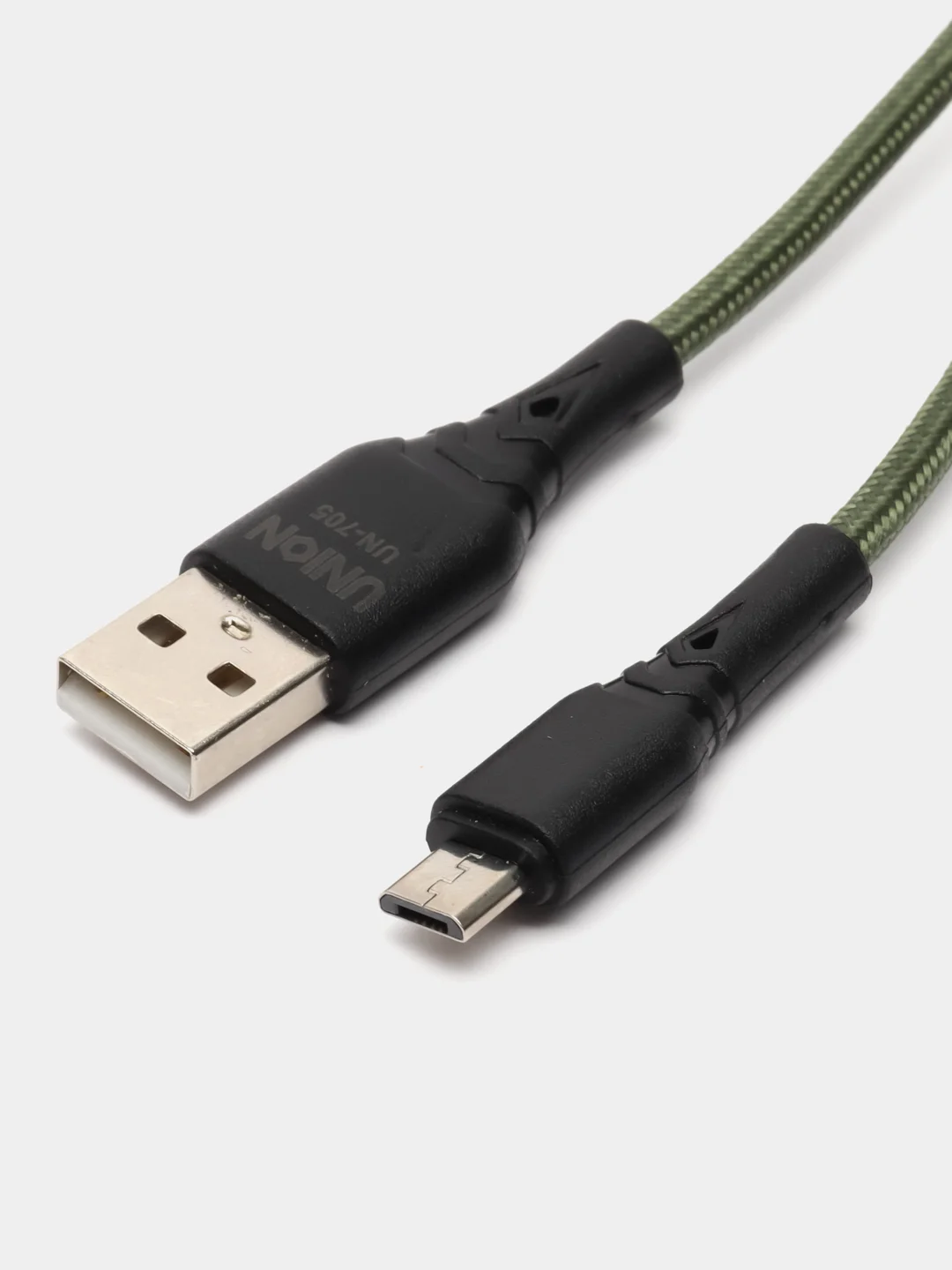 Оливковый кабель зарядный плетеный 1м на Type-C, Micro-USB, Lightning провод
