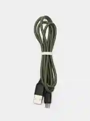 Оливковый кабель зарядный плетеный 1м на Type-C, Micro-USB, Lightning провод