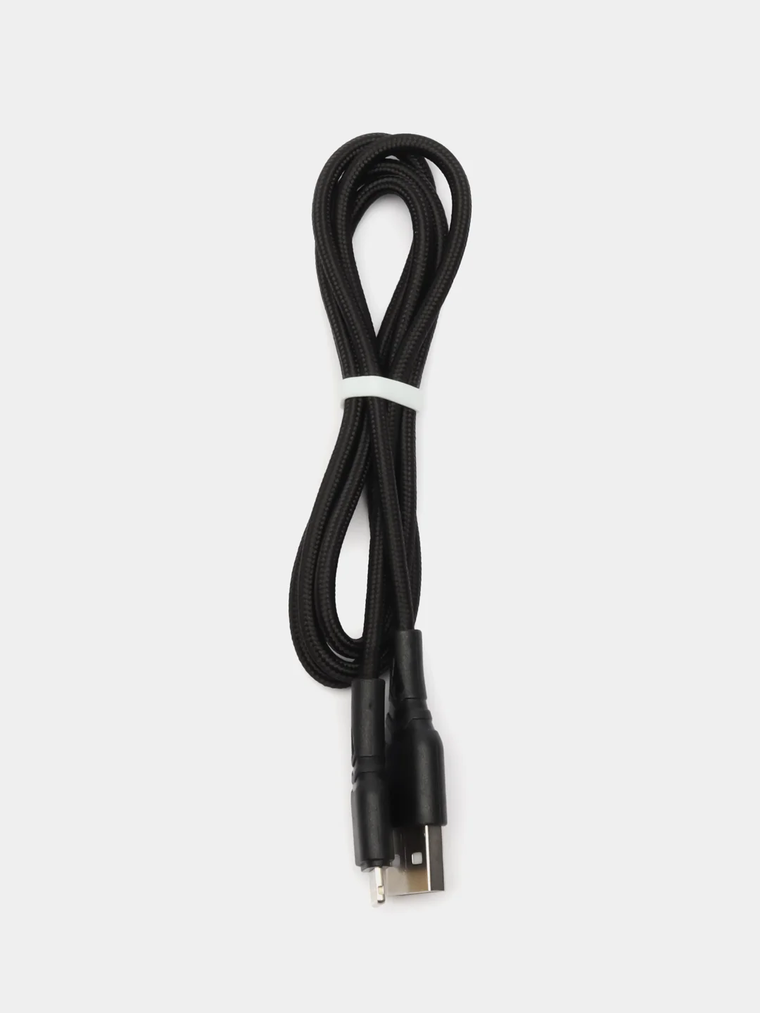 Черный кабель зарядный плетеный 1м на Type-C, Micro-USB, Lightning провод