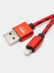 Красный кабель провод плетеный 3, 2 метра зарядник USB Lightning iPhone, Micro Android Type-C