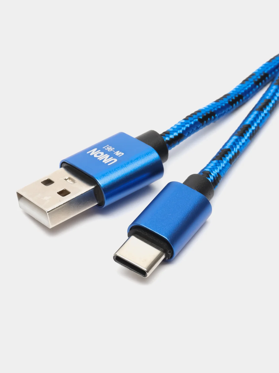 Синий кабель провод плетеный 3, 2 метра зарядник USB Lightning iPhone, Micro Android Type-C