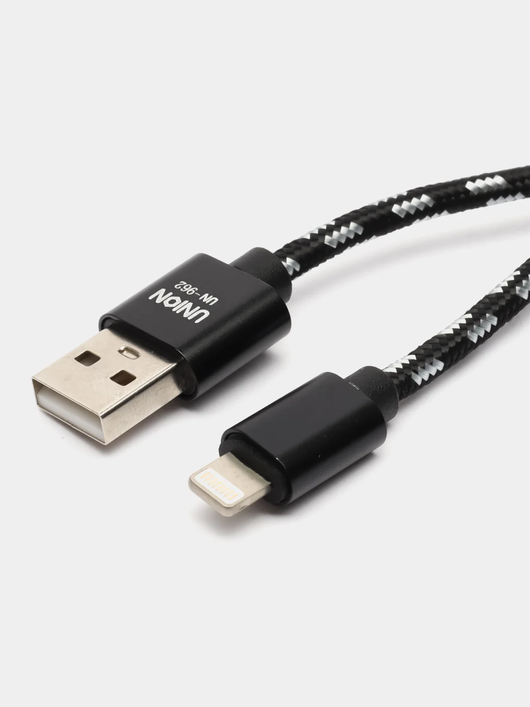 Черный кабель провод плетеный 3, 2 метра зарядник USB Lightning iPhone, Micro Android Type-C