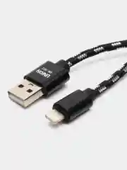 Черный кабель провод плетеный 3, 2 метра зарядник USB Lightning iPhone, Micro Android Type-C