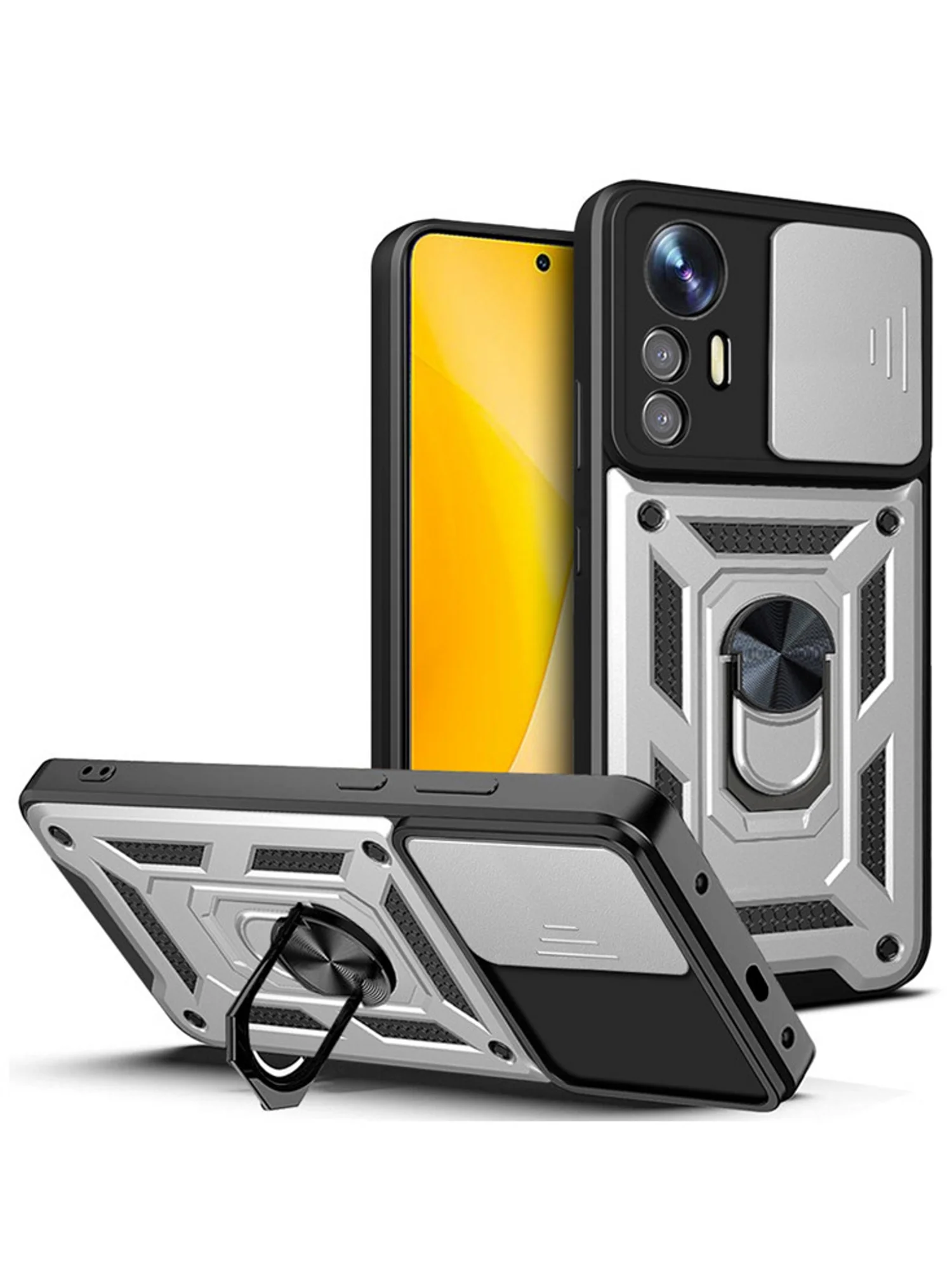 Серебряный чехол противоударный armors для Xiaomi 12 Lite / Сяоми 12 Лайт с защитой камеры