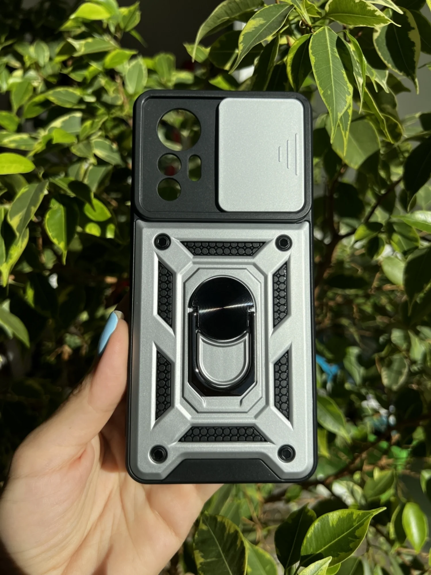 Серебряный чехол противоударный armors для Xiaomi 12 Lite / Сяоми 12 Лайт с защитой камеры