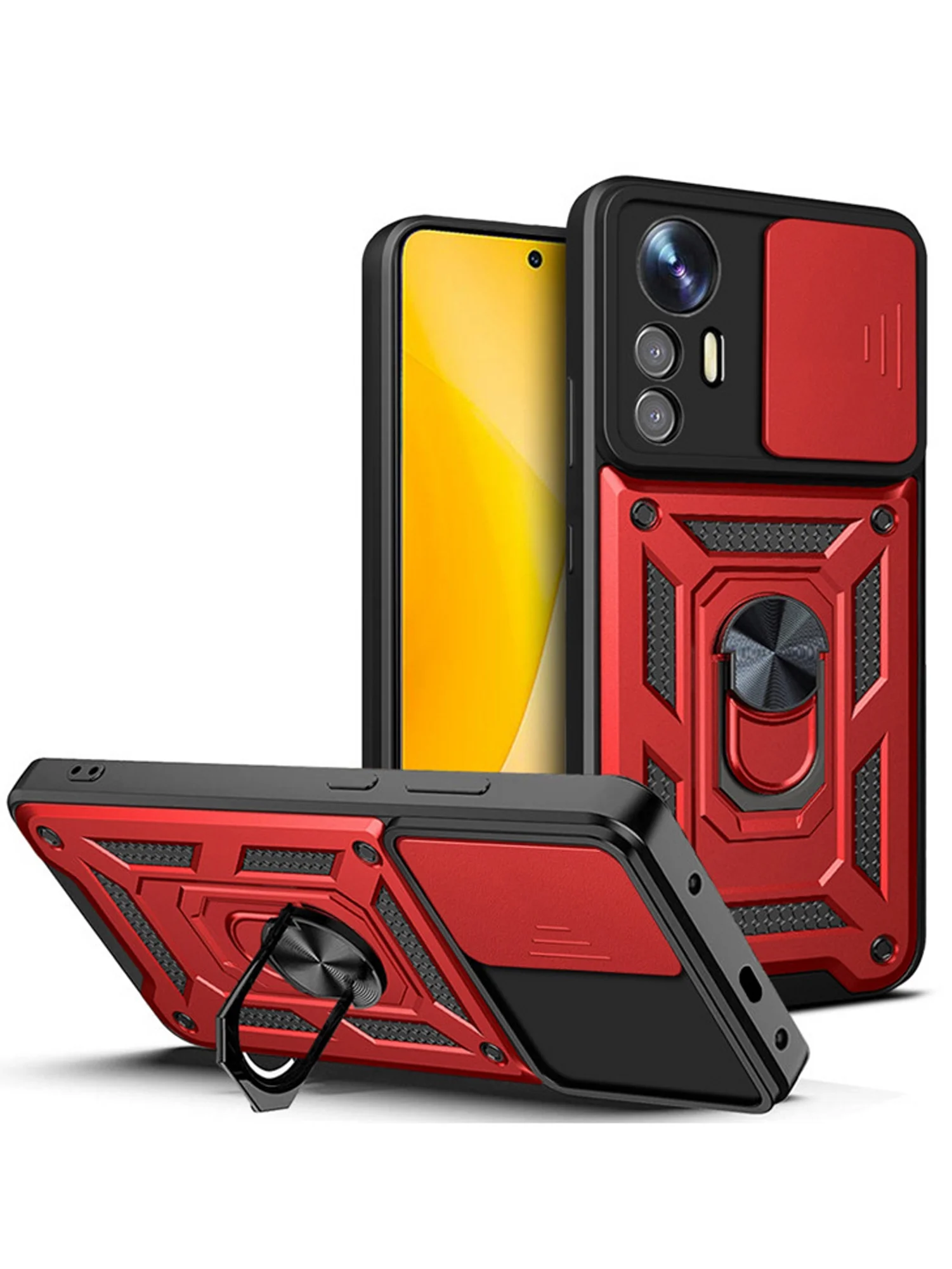 Красный чехол противоударный armors для Xiaomi 12 Lite / Сяоми 12 Лайт с защитой камеры