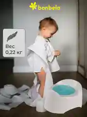 Горшок детский bonbela, белый, пластиковый с крышкой
