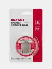 Припой с канифолью REXANT, 100г, 1мм, олово 60%, свинец 40%, катушка, блистер