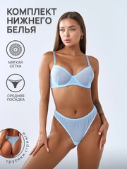 Женский комплект нижнего белья из сетчатого материала, полупрозрачный