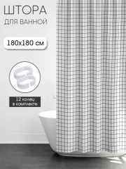 Штора для ванной комнаты White