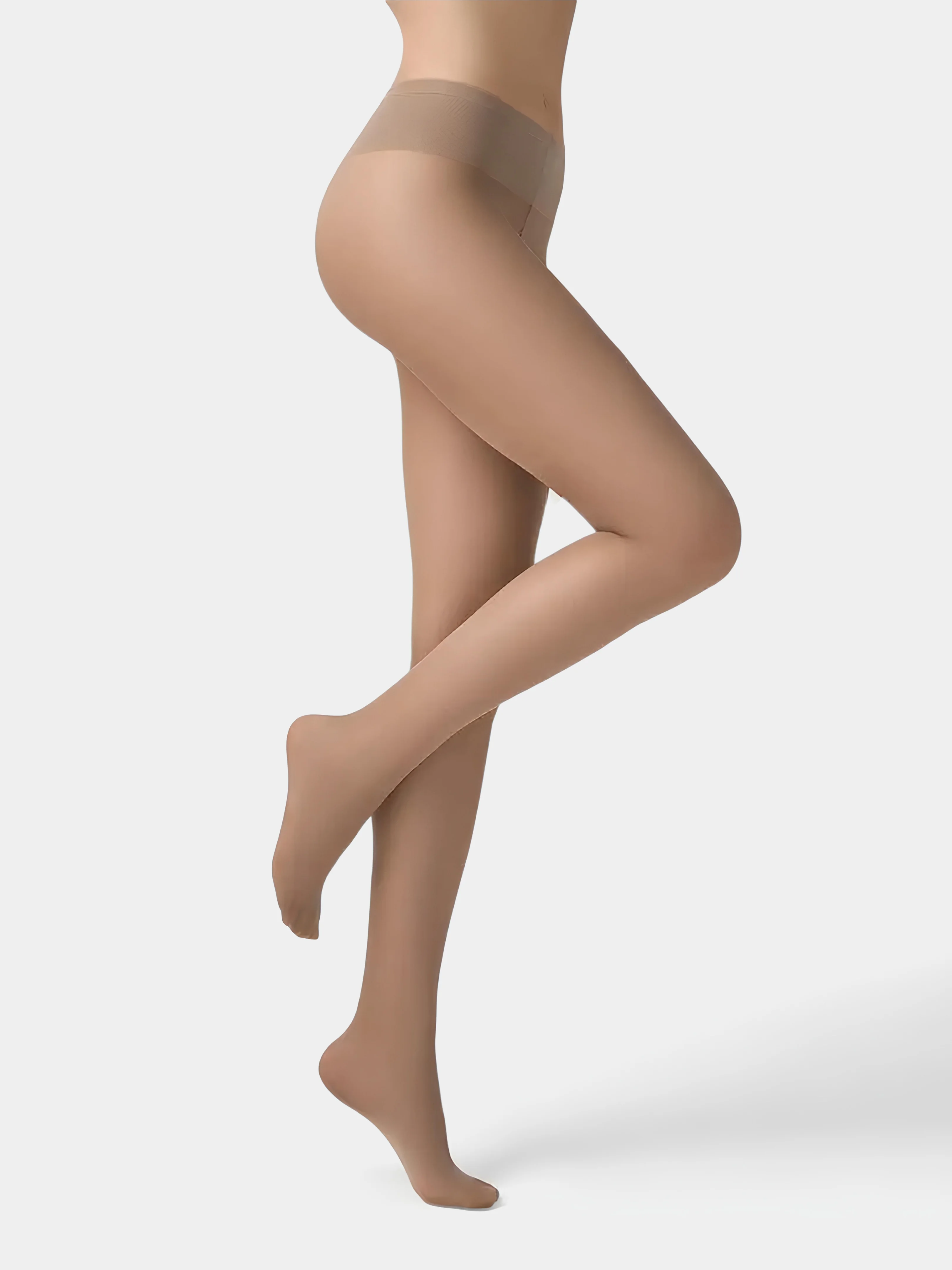 Коричневый капроновые колготки с заниженной талией Omsa Nudo 40 DEN