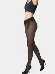 Черный капроновые колготки с заниженной талией Omsa Nudo 40 DEN