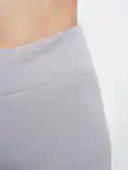 Серый меланж легинсы спортивные женские, в рубчик