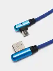 Синий кабель плетеный для Android micro usb с быстрой зарядкой и подсветкой 1 м