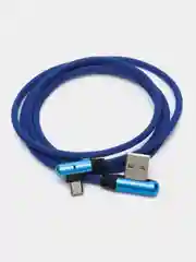 Синий кабель плетеный для Android micro usb с быстрой зарядкой и подсветкой 1 м