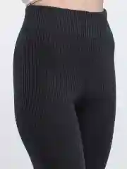Черный легинсы спортивные женские, в рубчик