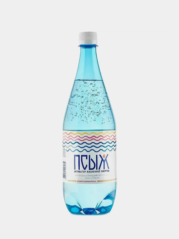 Вода Псыж минеральная лечебно-столовая газированная 1л