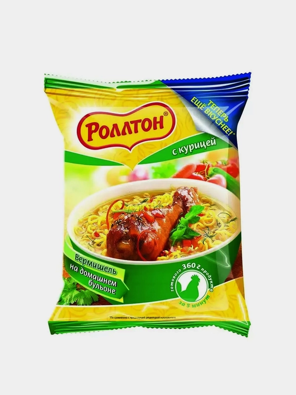 Вермишель Роллтон На домашнем бульоне с курицей 60г