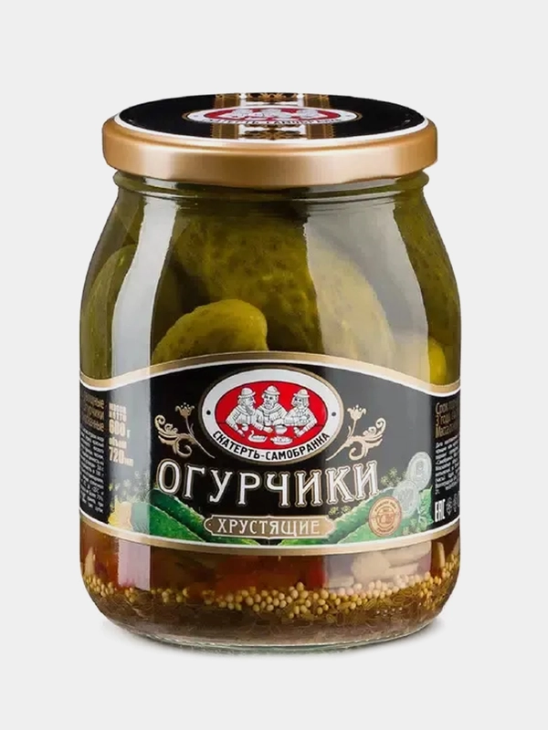 Огурчики Скатерть-самобранка маринованные хрустящие 680г