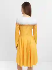 Желтый платье с узором пива