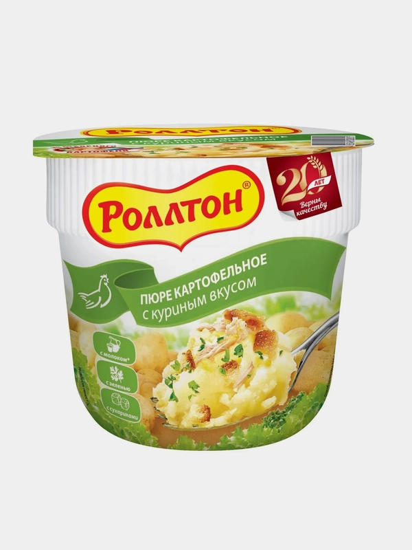 Пюре Роллтон картофельное с куриным вкусом 40г