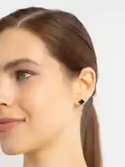 Черный серьги женские, серьги женские "Клевер" с перламутром, серьги-гвоздики, серьги