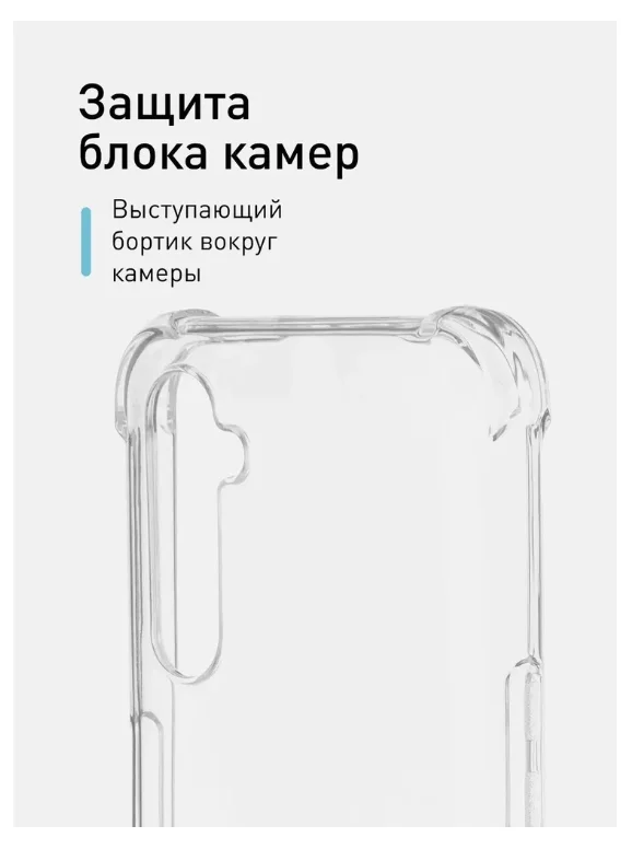 Чехол для Realme 6 / 6s, Реалми 6/6s, силиконовый, прозрачный с усиленными углами