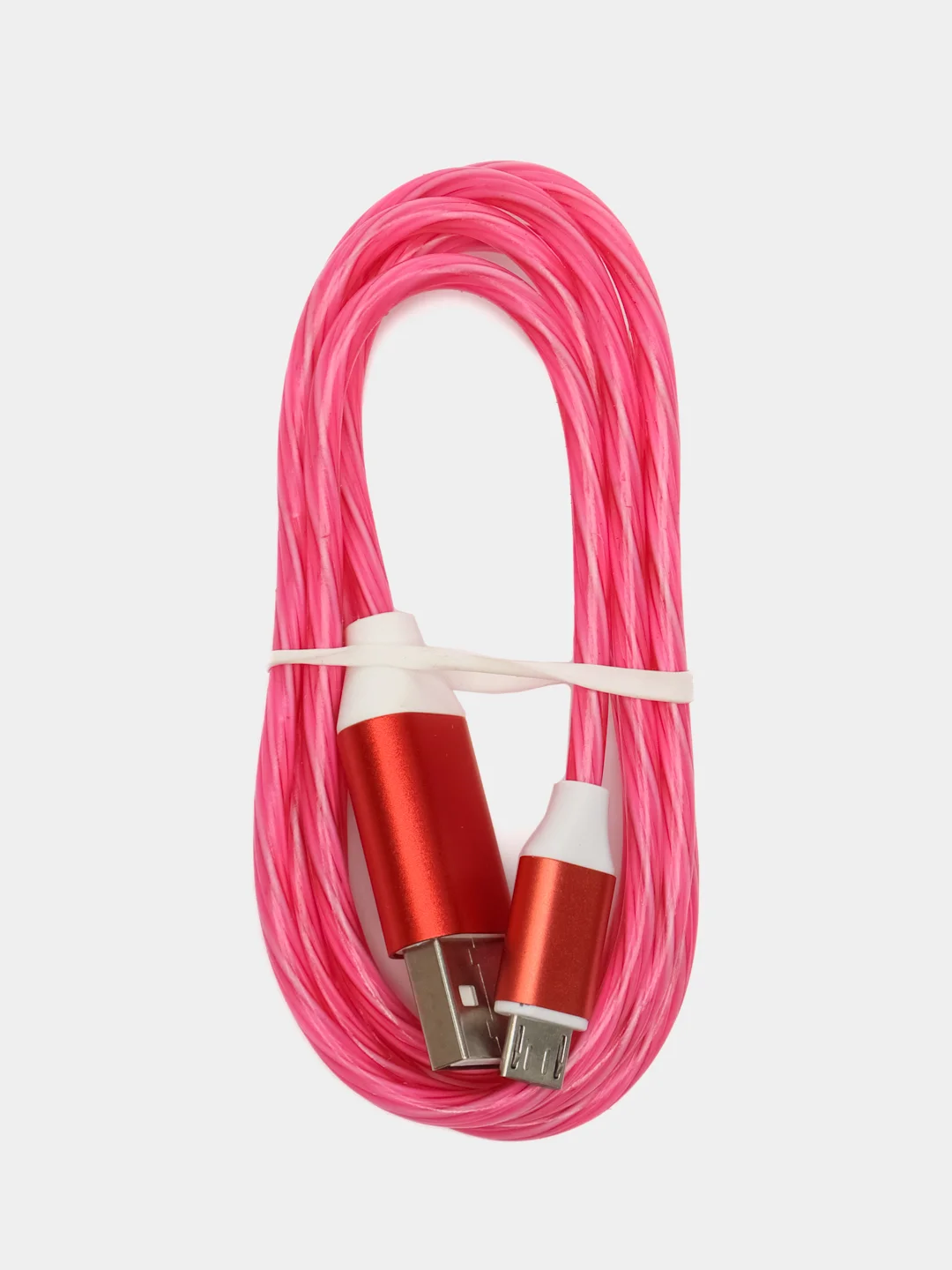 Коралловый светящийся зарядный USB кабель провод для Iphone, Android micro USB Type-C Lightning