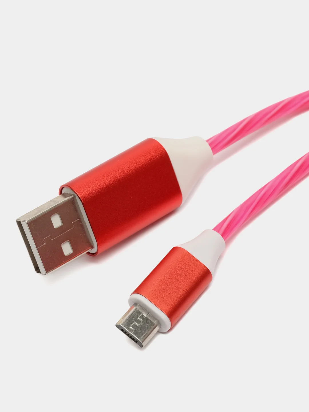 Коралловый светящийся зарядный USB кабель провод для Iphone, Android micro USB Type-C Lightning