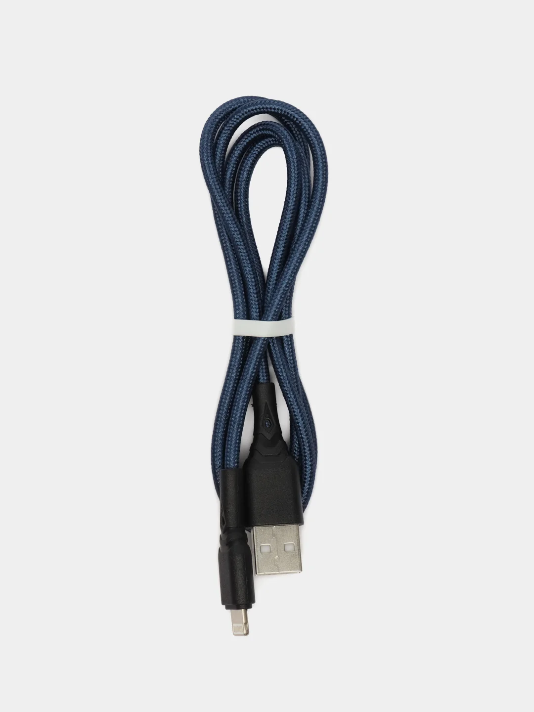 Темно-синий кабель зарядный плетеный 1м на Type-C, Micro-USB, Lightning провод