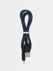 Темно-синий кабель зарядный плетеный 1м на Type-C, Micro-USB, Lightning провод
